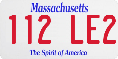 MA license plate 112LE2