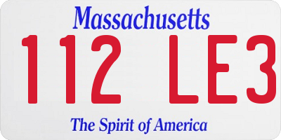MA license plate 112LE3