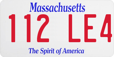 MA license plate 112LE4