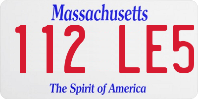 MA license plate 112LE5