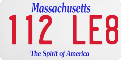 MA license plate 112LE8