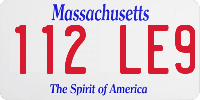 MA license plate 112LE9