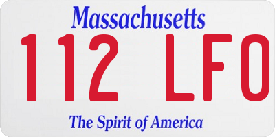 MA license plate 112LF0