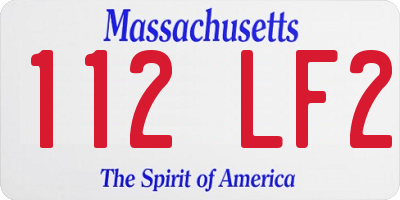 MA license plate 112LF2