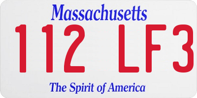 MA license plate 112LF3