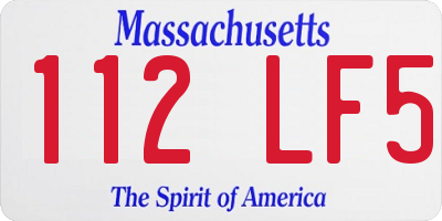 MA license plate 112LF5