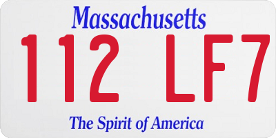 MA license plate 112LF7