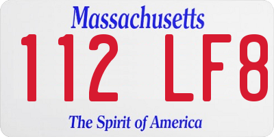 MA license plate 112LF8