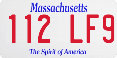 MA license plate 112LF9