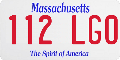 MA license plate 112LG0