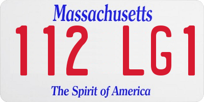 MA license plate 112LG1