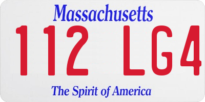 MA license plate 112LG4