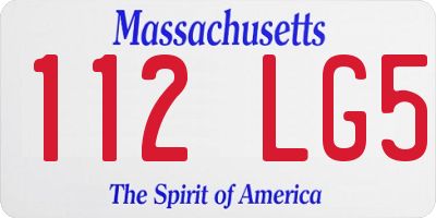 MA license plate 112LG5