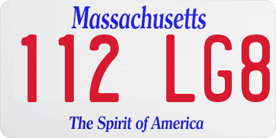 MA license plate 112LG8
