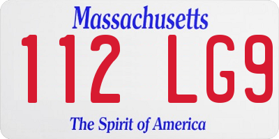 MA license plate 112LG9