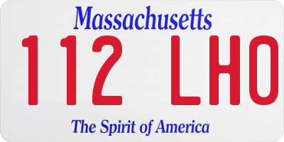 MA license plate 112LH0