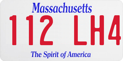 MA license plate 112LH4