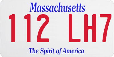 MA license plate 112LH7