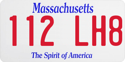 MA license plate 112LH8