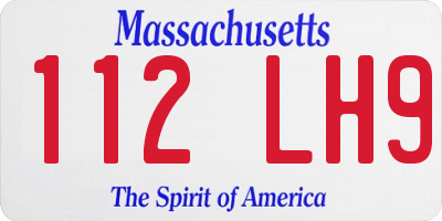 MA license plate 112LH9
