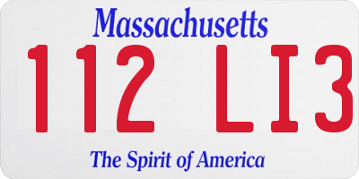 MA license plate 112LI3