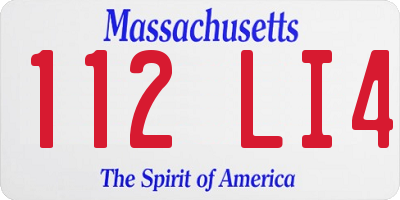 MA license plate 112LI4