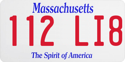 MA license plate 112LI8