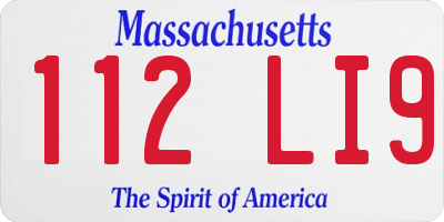 MA license plate 112LI9