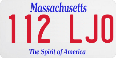 MA license plate 112LJ0