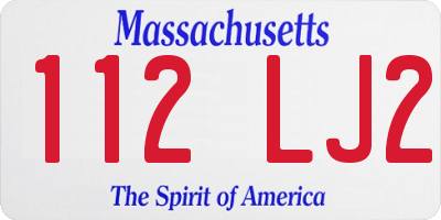 MA license plate 112LJ2