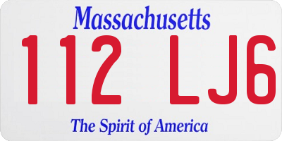 MA license plate 112LJ6