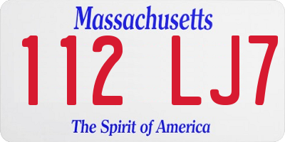 MA license plate 112LJ7