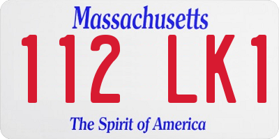 MA license plate 112LK1