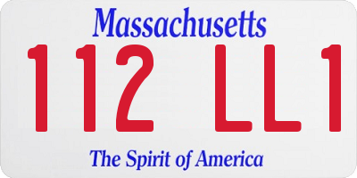 MA license plate 112LL1