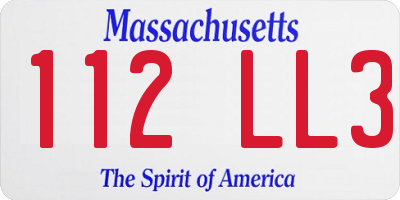 MA license plate 112LL3