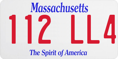 MA license plate 112LL4