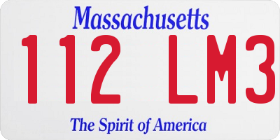 MA license plate 112LM3