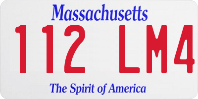 MA license plate 112LM4