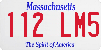 MA license plate 112LM5