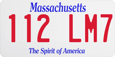 MA license plate 112LM7