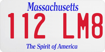 MA license plate 112LM8