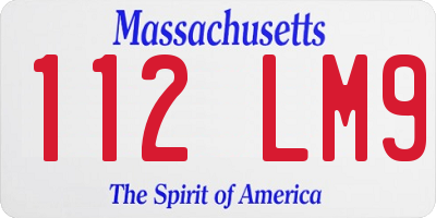 MA license plate 112LM9