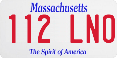 MA license plate 112LN0