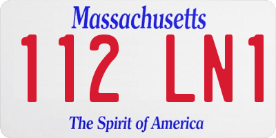 MA license plate 112LN1