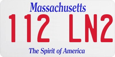 MA license plate 112LN2