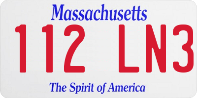 MA license plate 112LN3