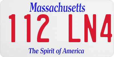 MA license plate 112LN4