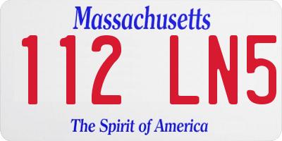 MA license plate 112LN5