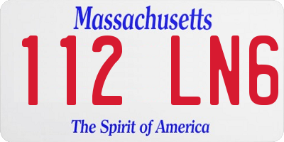 MA license plate 112LN6