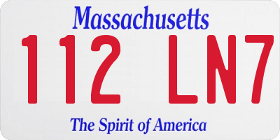 MA license plate 112LN7